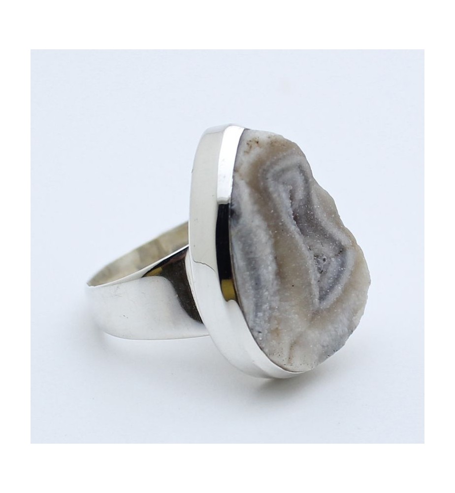 calcédoine bleue bague