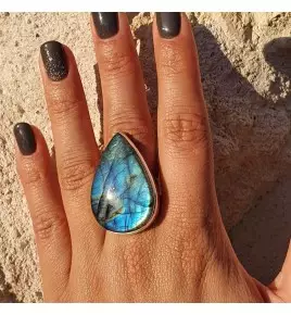 bague labradorite bleue