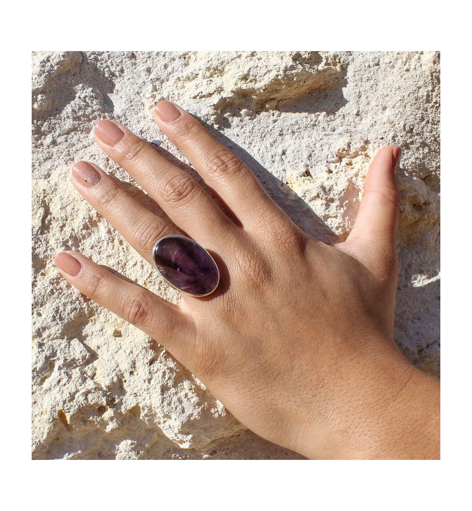bague améthyste argent