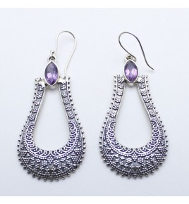 améthyste boucles d'oreilles