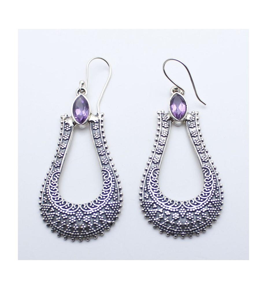 améthyste boucles d'oreilles