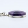 pendentif argent pierre violette