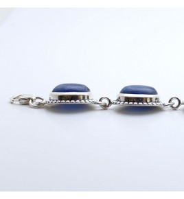 bracelet argent avec pierre bleu