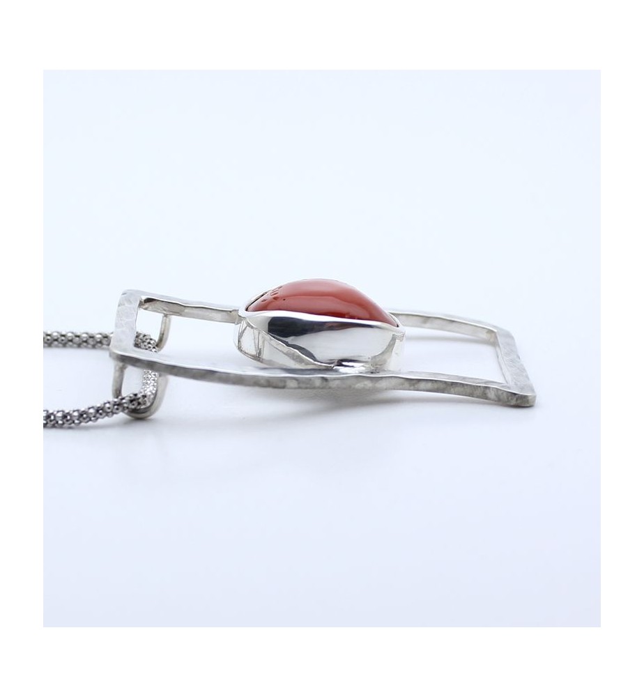 Pendentif En Argent 925 Avec Corail Rose - Tagliamonte - Bijou Féminin Gravé