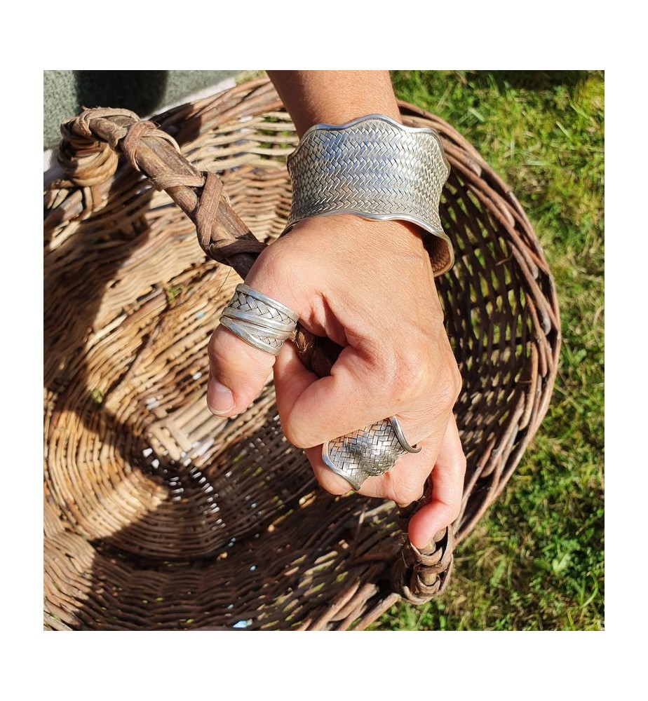 bague argent tressée