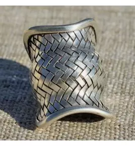 bague ethnique argent tressé