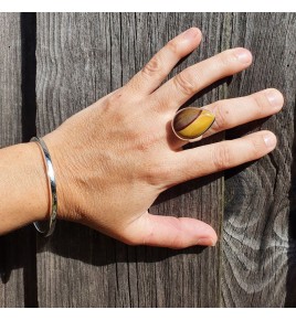 jonc argent massif femme