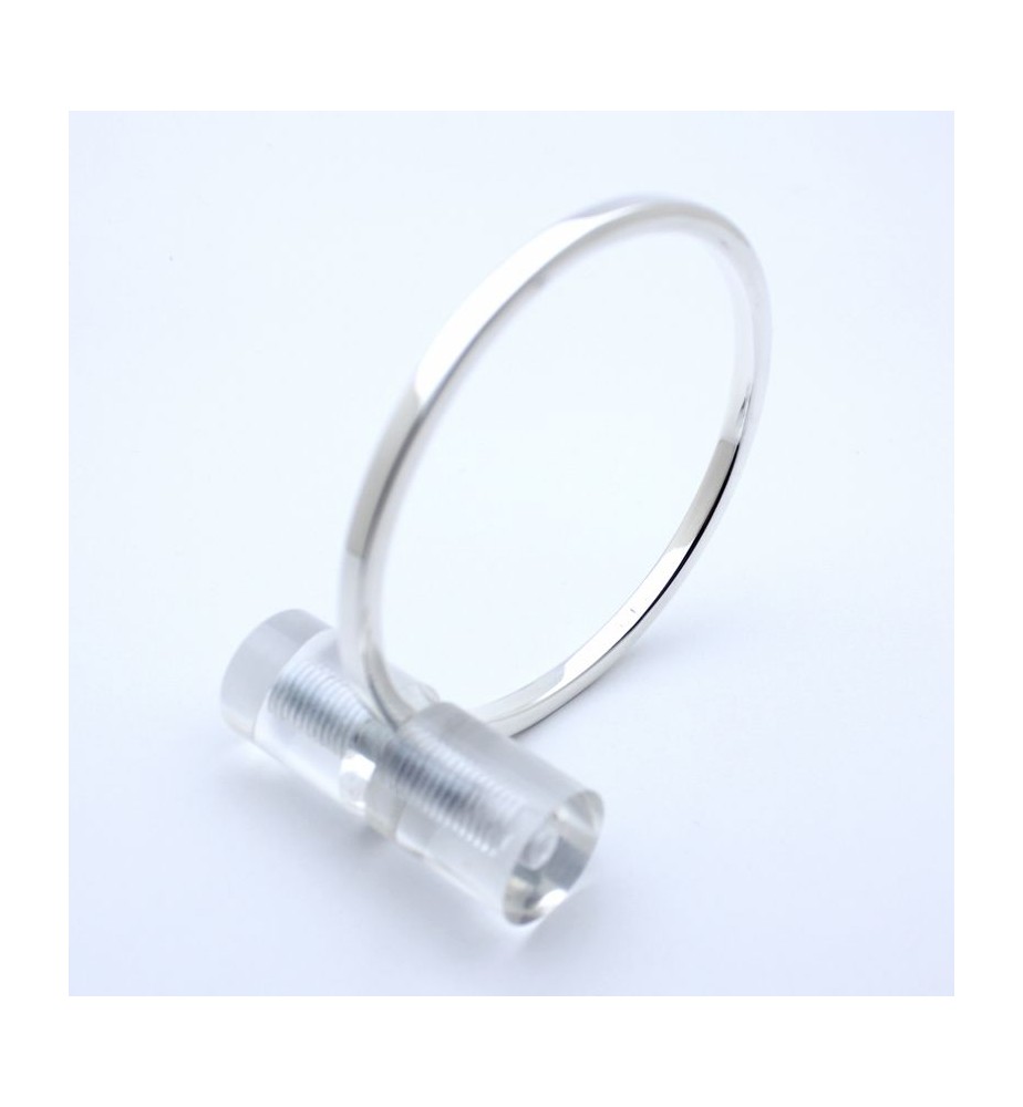 jonc argent massif plein