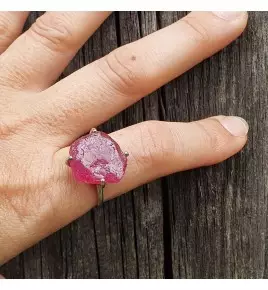 bague argent avec rubis