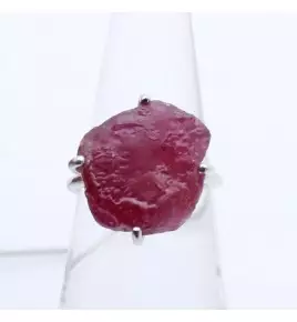 bague argent avec rubis
