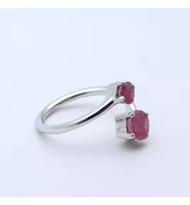 bague rubis brut argent