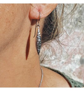 boucles d oreilles argent pyrite
