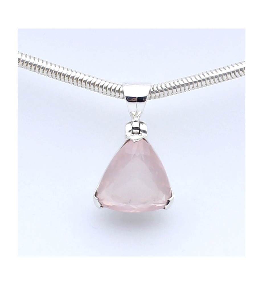 pendentif quartz rose argent