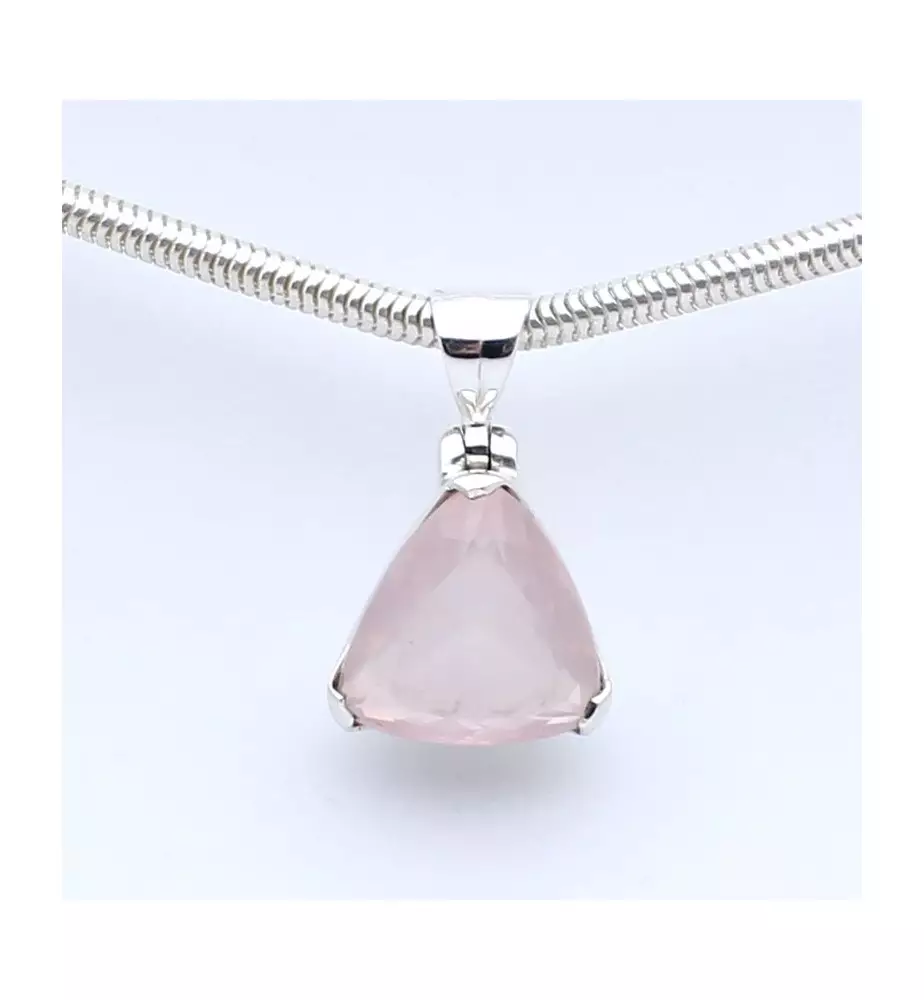 pendentif quartz rose argent pendentif quartz rose argent
