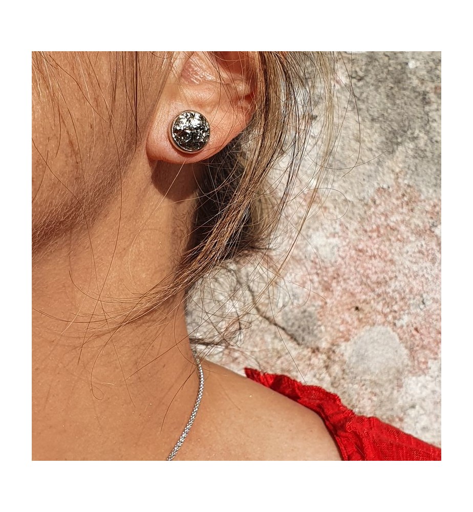boucle d'oreille puce pierre naturelle