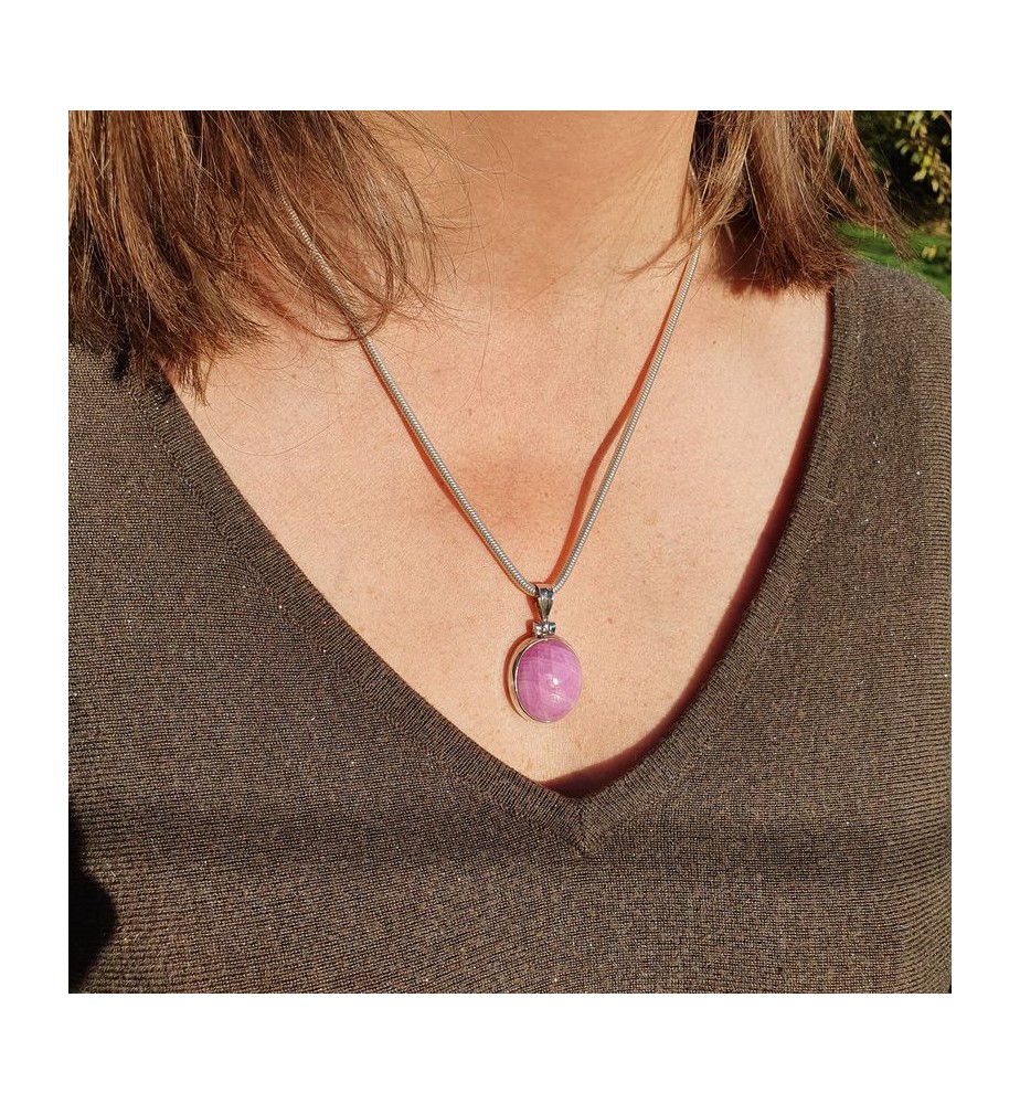 pendentif argent rubis