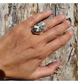 bague pyrite brute