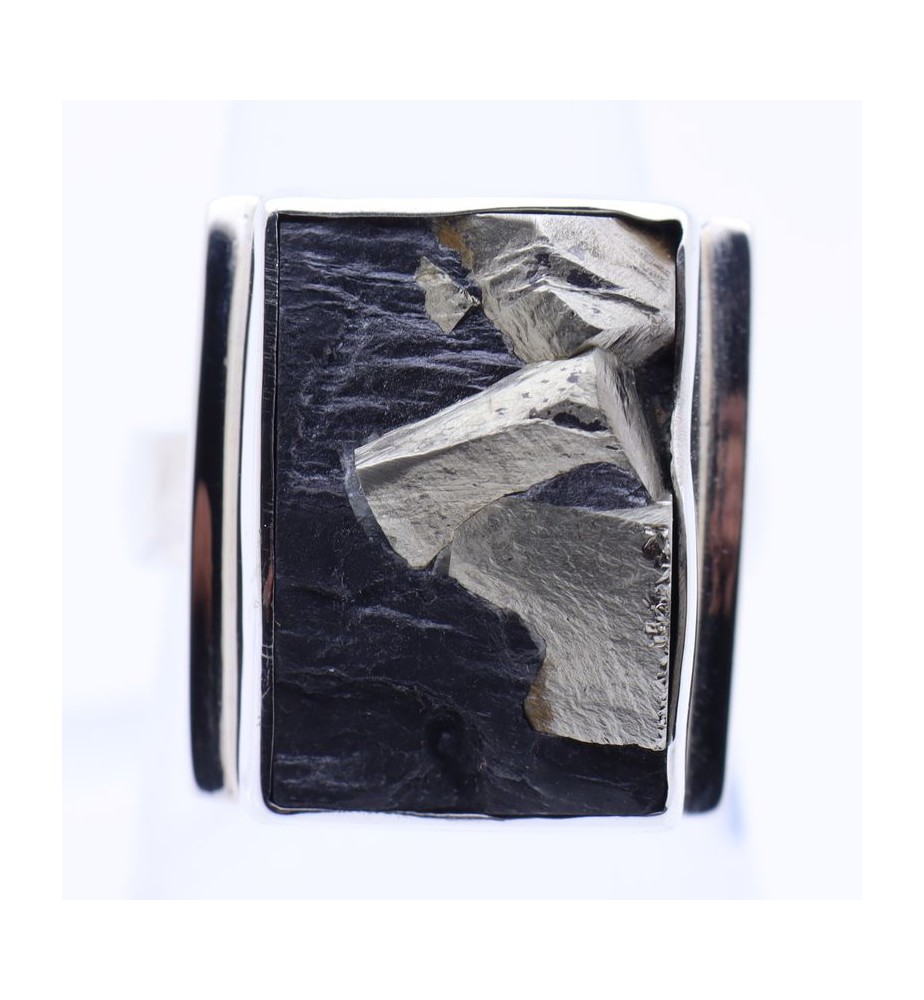 bague ardoise pyrite