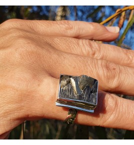 ardoise pyrite bague
