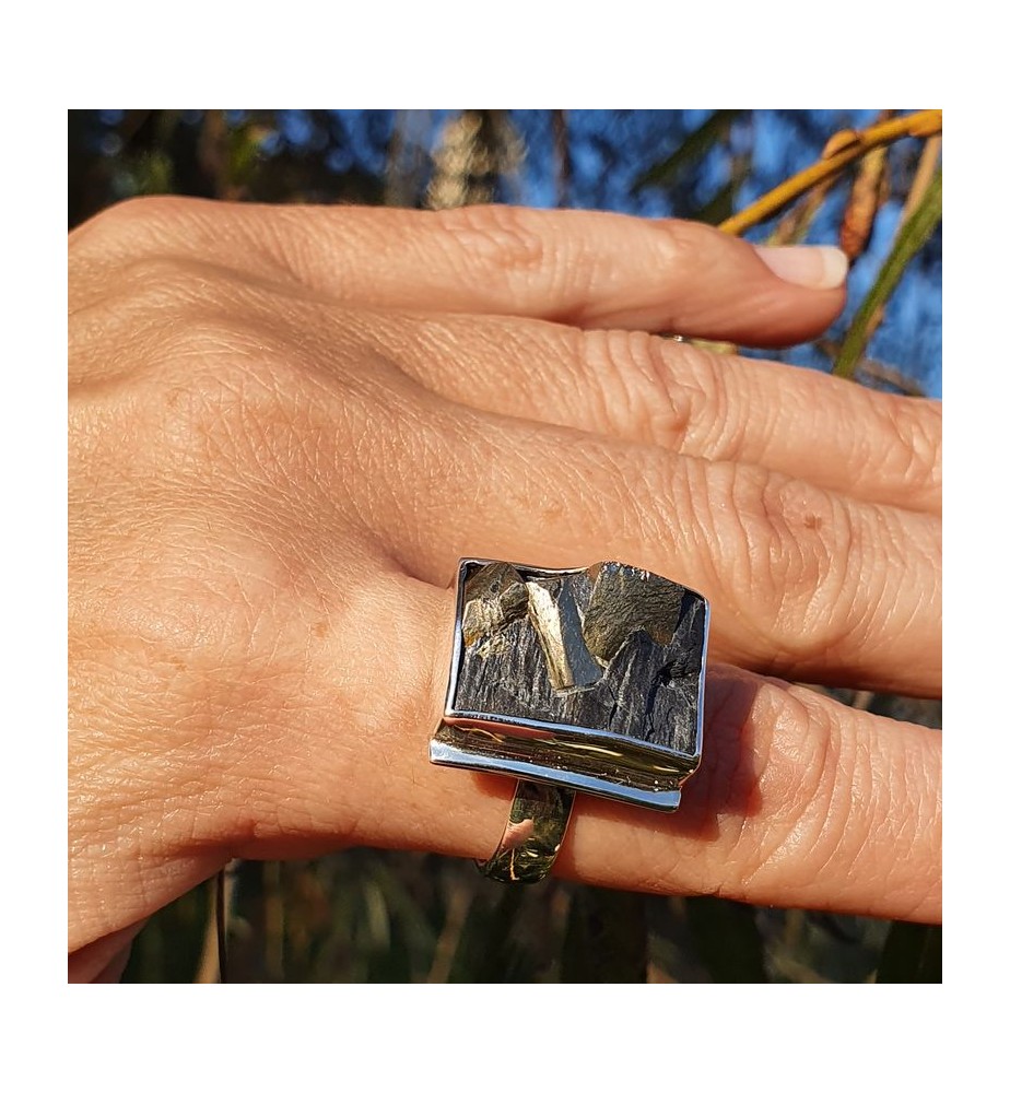 ardoise pyrite bague