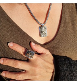 pyrite ardoise bague