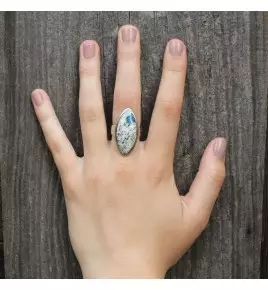 bague argent pierre bleu