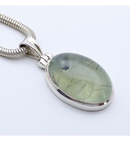 pendentif argent prehnite
