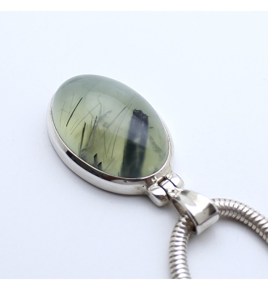 pendentif argent pierre verte