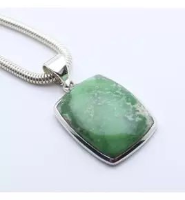 pendentif argent pierre verte