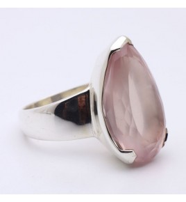 quartz rose bague