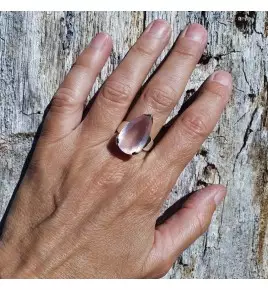 quartz rose bague