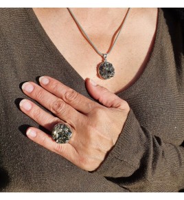 bague pyrite pierre