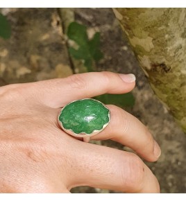bague argent jade vert