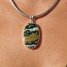 pendentif argent et jaspe océan