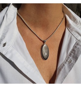 pendentif argent et pierre fine