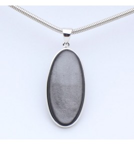 pendentif argent pierre grise