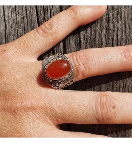 bague cornaline argent