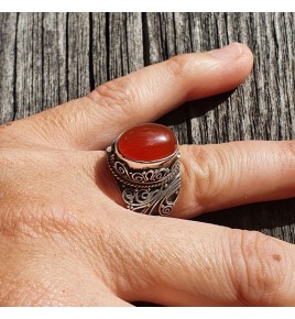 bague argent cornaline