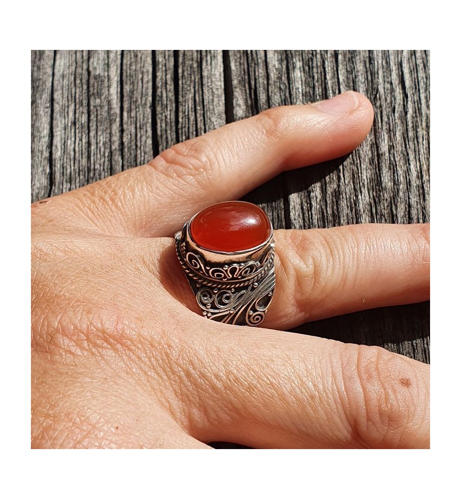bague argent cornaline