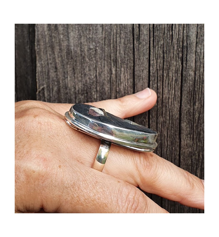 bague pyrite ardoise