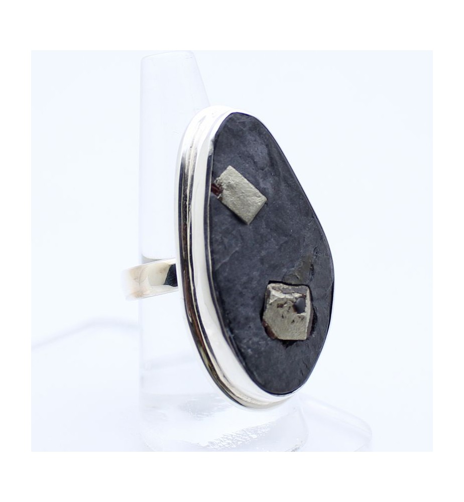 pyrite ardoise bague