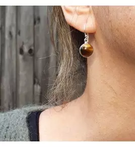 boucles d'oreilles oeil de tigre