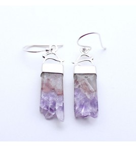 boucles d'oreilles améthyste argent