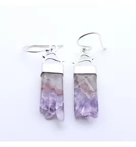 boucles d'oreilles améthyste argent