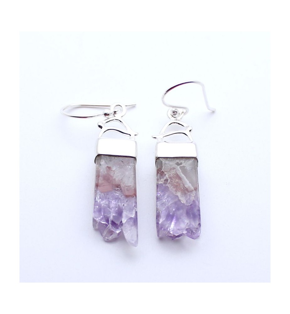 boucles d'oreilles améthyste argent