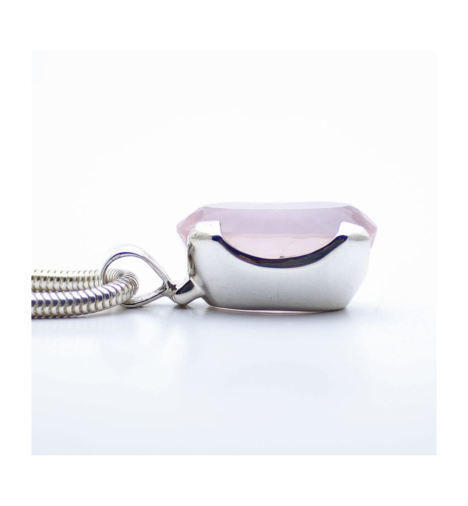 pendentif quartz rose argent