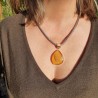 pendentif ambre argent
