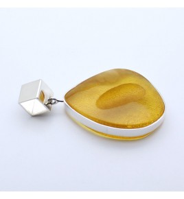 pendentif ambre jaune