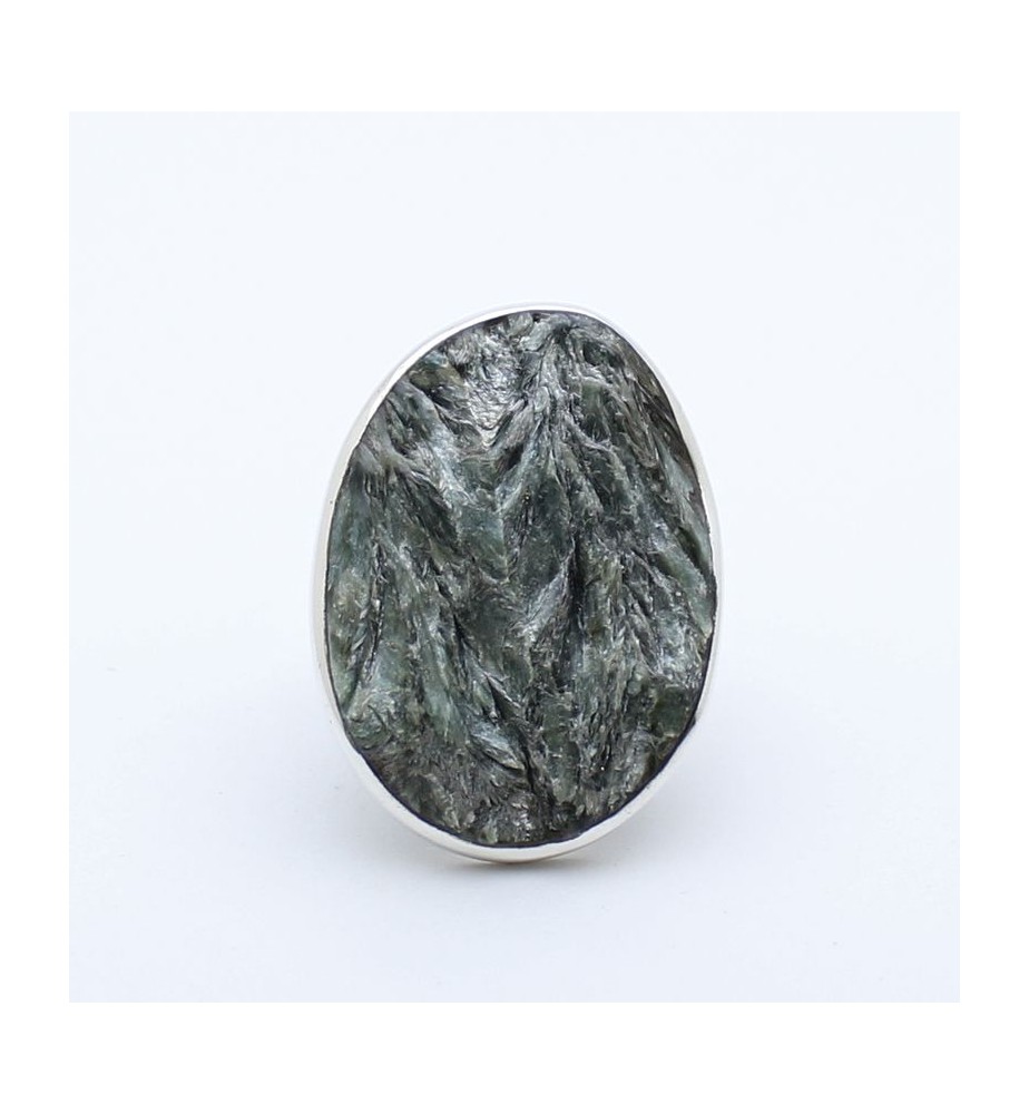 bague argent pierre verte