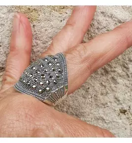 bague argent 925 marcassite